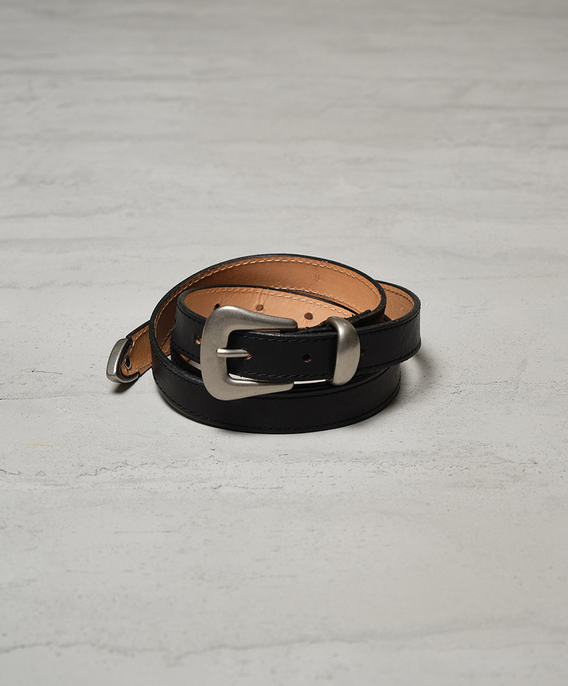 Narrow Western Belt - Cow Skin by GUIDI(F Black/ブラック): CCU