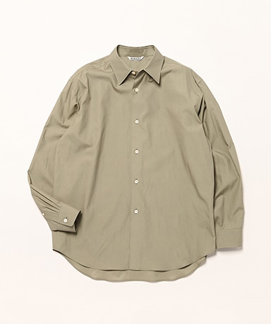 Washed Finx Twill Shirt(0(WOMEN) Olive/オリーブ): AURALEE