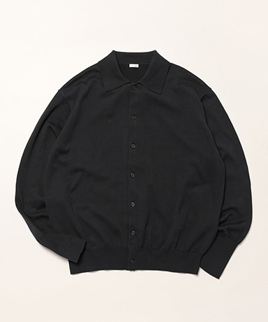 Cotton Knit Polo Collar Cardigan(2(MEN) Black/ブラック): A.PRESSE