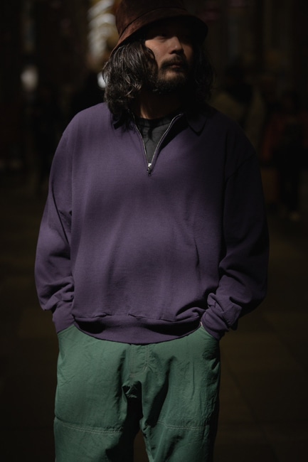 blurhms[ブラームス] Co/Silk Nep Half-Zip Shirt