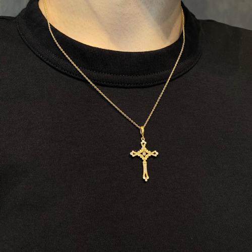 Shangri-La TINY CROSS NECKLACE 18k Yellow Gold / DIAMONDS NECKLACE