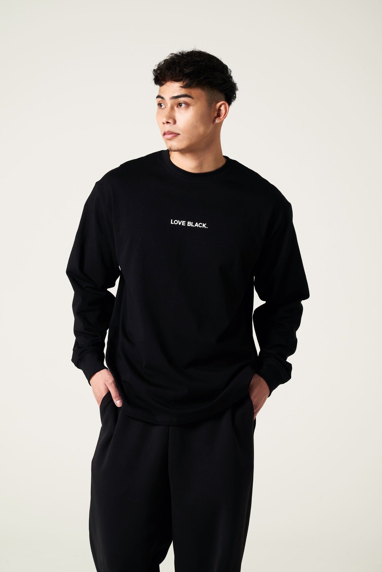 Long Sleeve Tee Regular Fit 9.2oz (約260g) B – LOVE BLACK