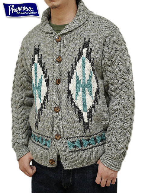 Pherrow's（フェローズ） 】 ネイティブ柄カウチン [ Native Cardigan
