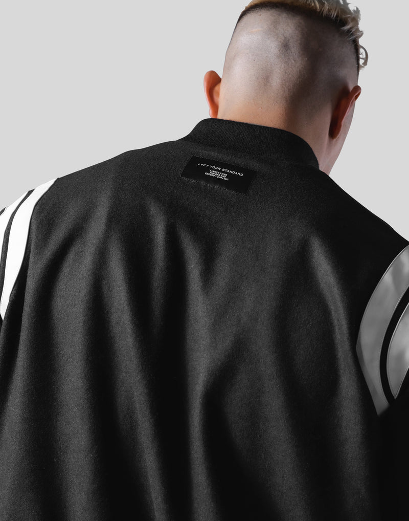 Round Shoulder Stadium Jacket - Black – LÝFT