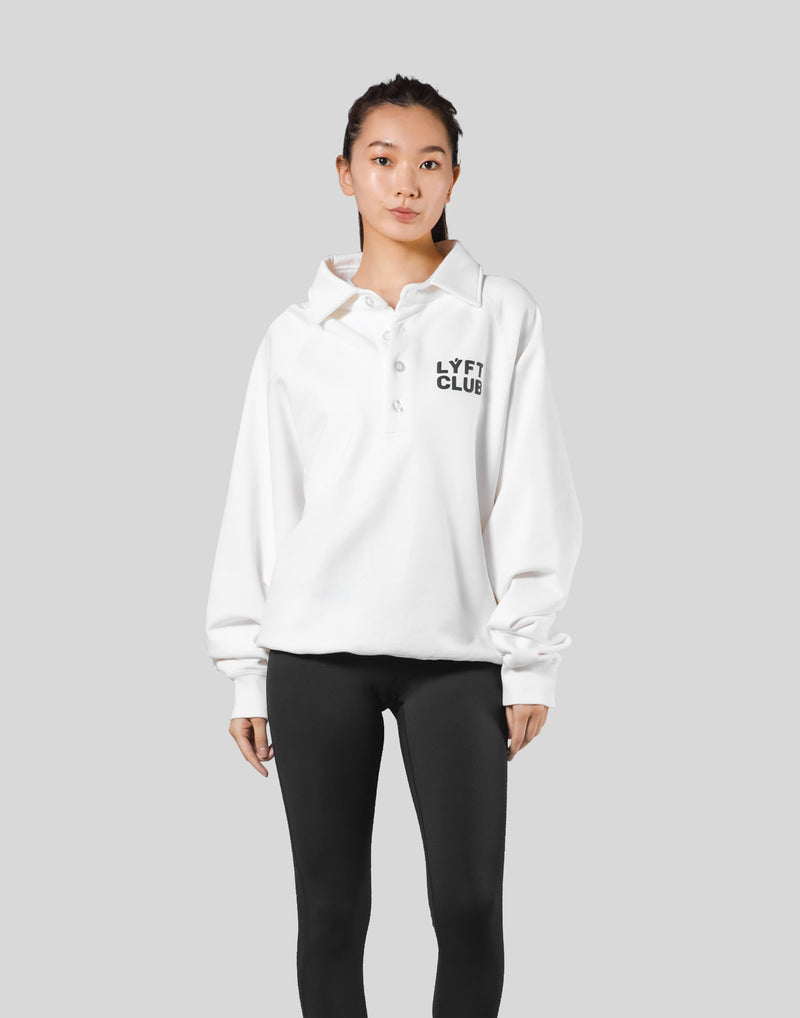 LÝFT Club Sweat Polo Shirt - White