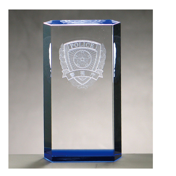 警察グッズ販売店 有富商会 / エンブレム3Dクリスタル置物