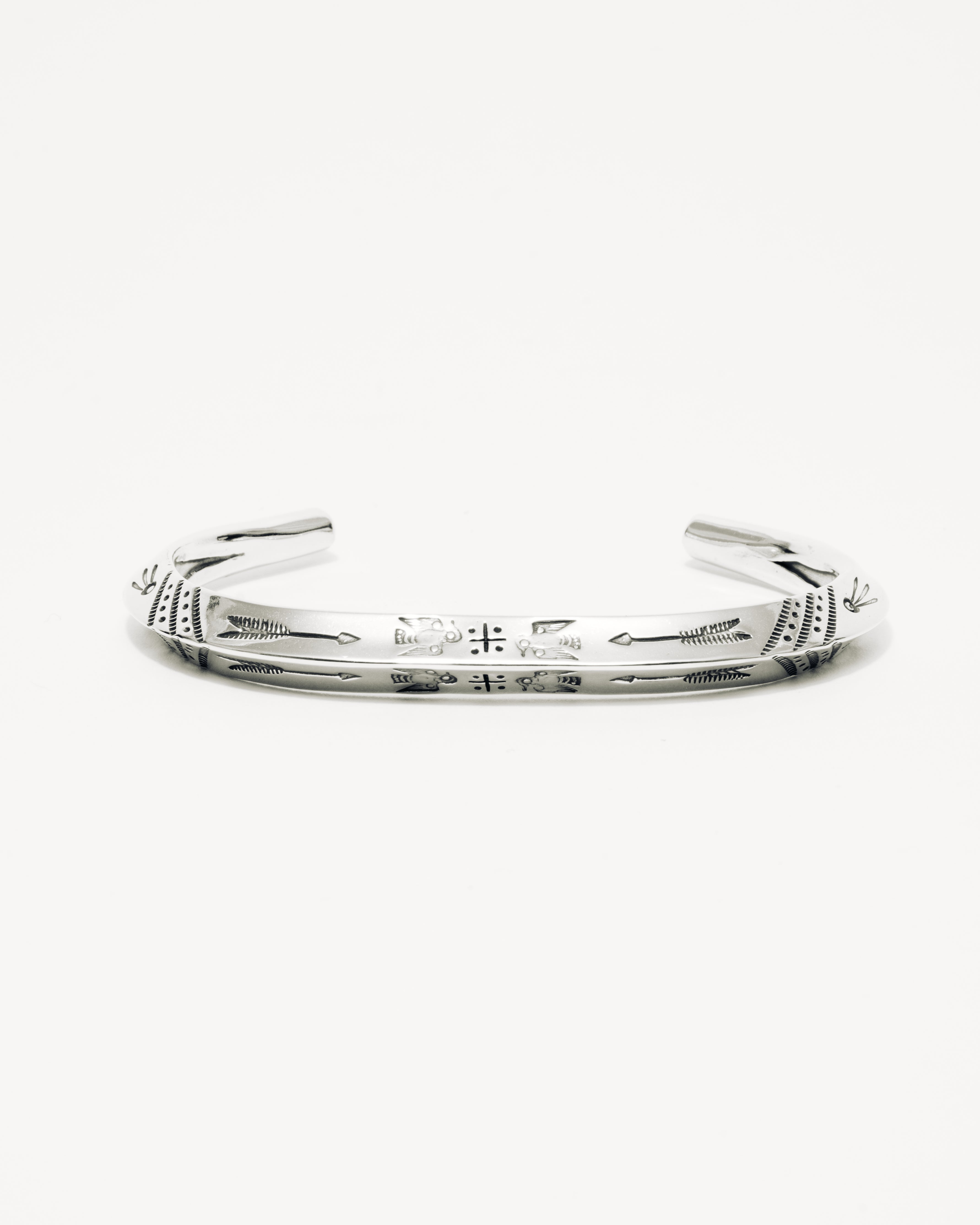 Larry Smith Thin Triangle Tapered End Silver Cuff Bracelet