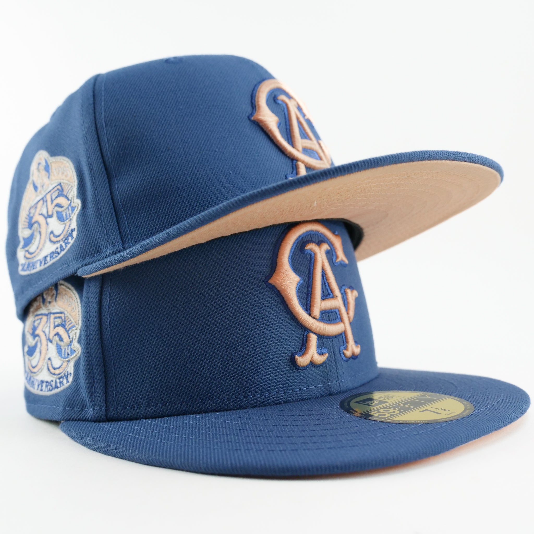 New Era Custom Exclusive Fitted California Angels Flint Blue Peach