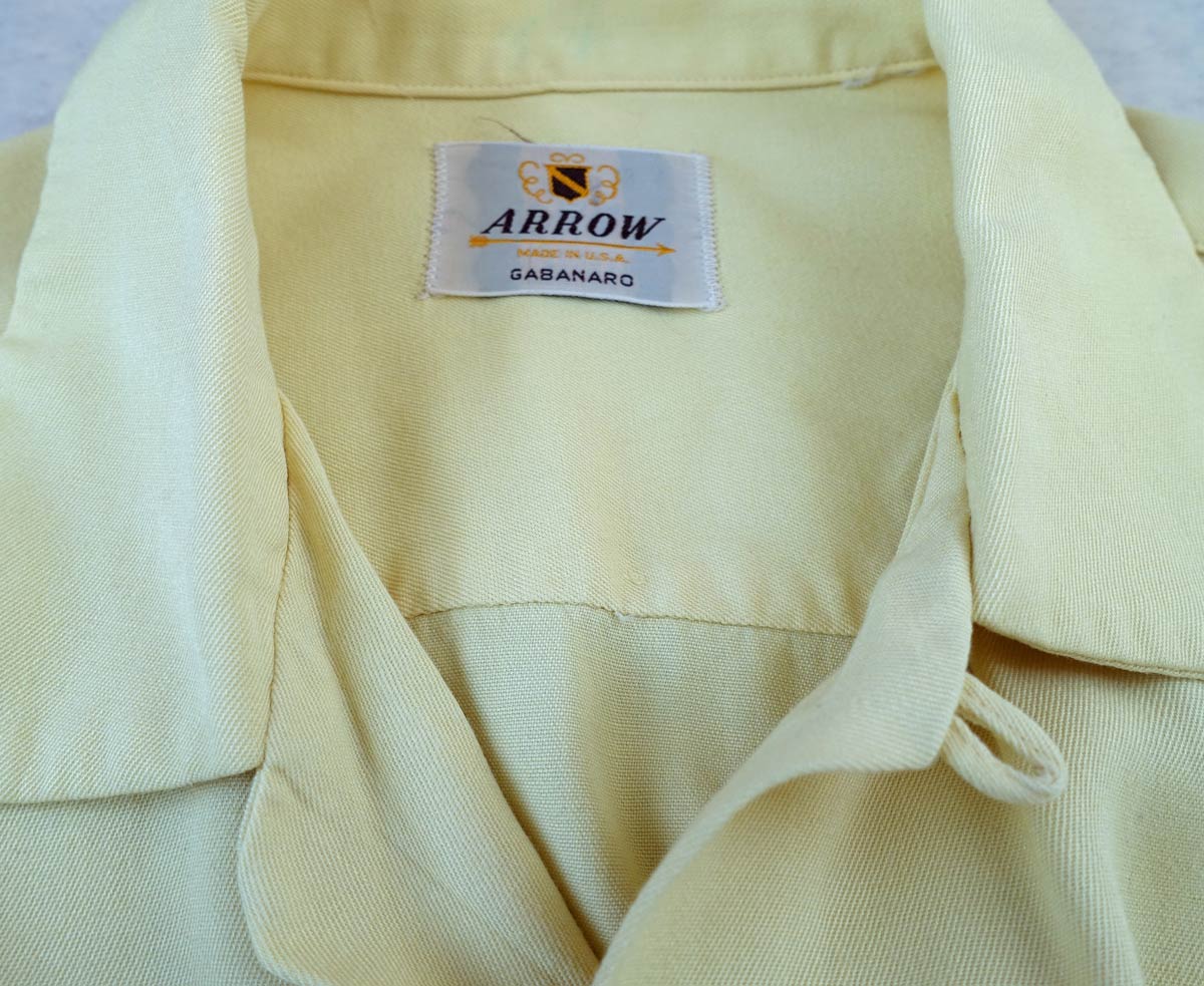 50s rayon gabardine shirts 【ARROW】 1950s Arrow Gabanaro Rayon Shirt