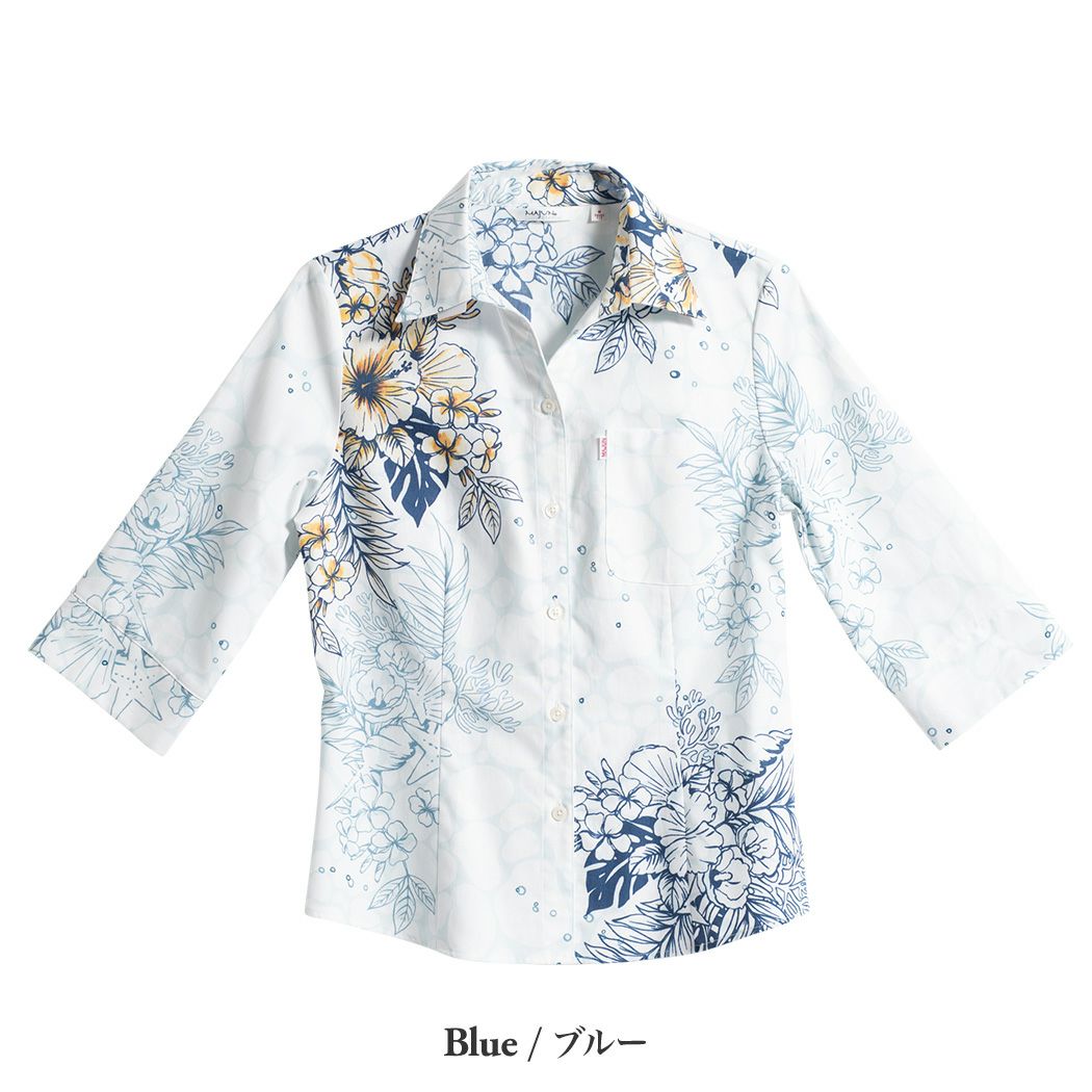 水華（七分袖） | かりゆしウェア（沖縄版アロハシャツ）専門店：MAJUN