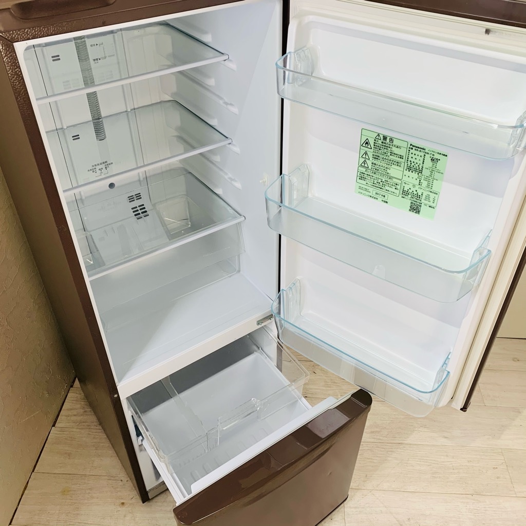 6ヶ月保証付 168L 2ドア冷蔵庫 ブラウン パナソニック 2016年製～2017