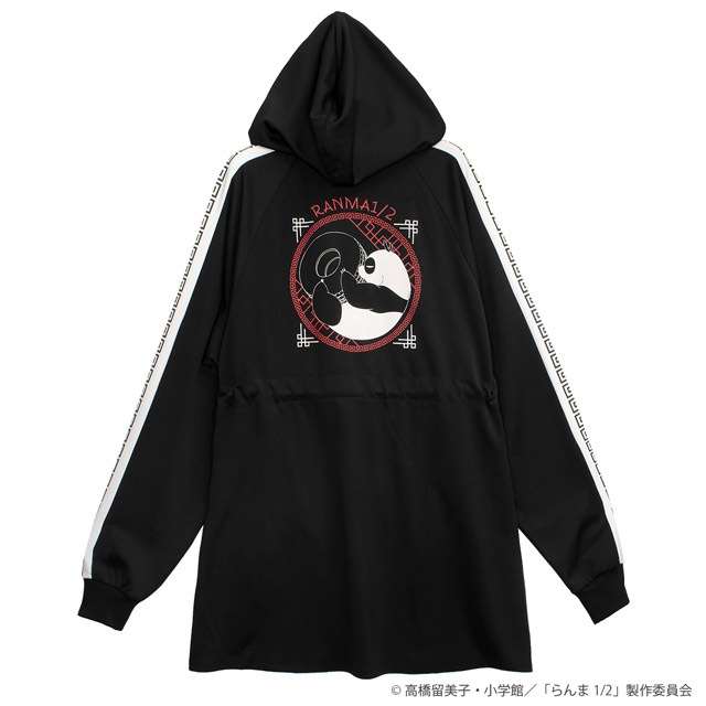 らんま1/2 乱馬と玄馬(パンダ)のチャイナジャージワンピ【BLACK