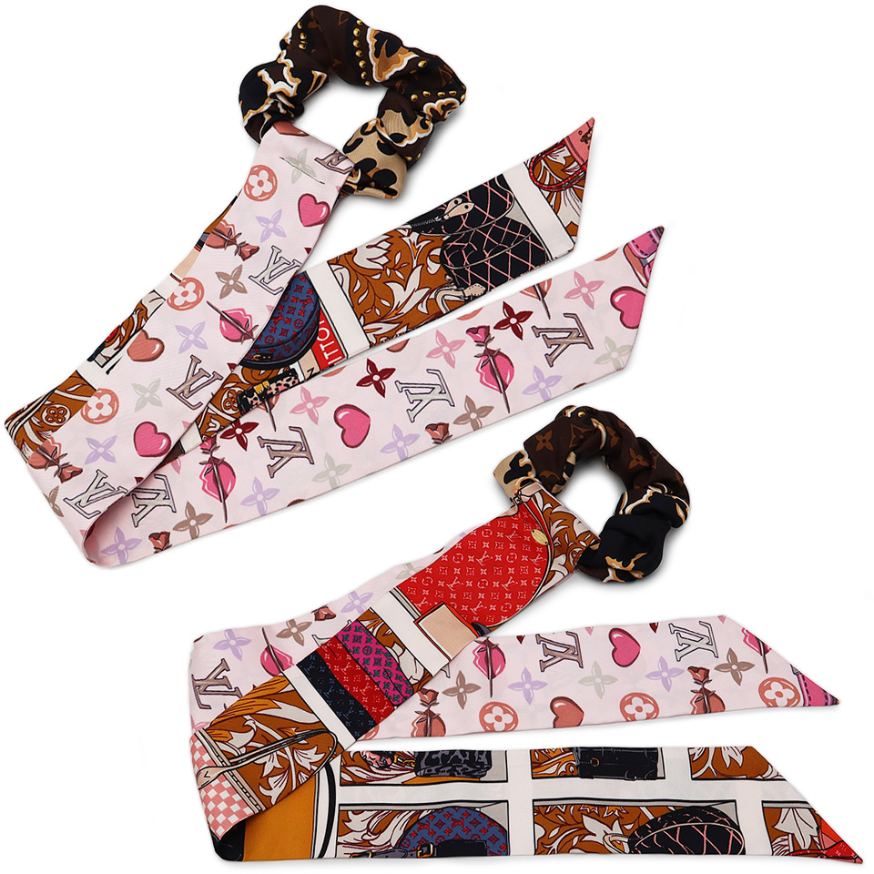 ルイ ヴィトン シュシュ ビーマインドフル M76741 シルク100% マロン