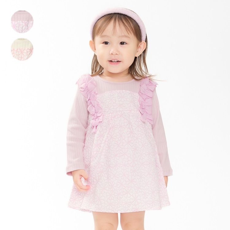 会員ランク別セール対象】花柄重ね着風チュニックワンピース ベビー