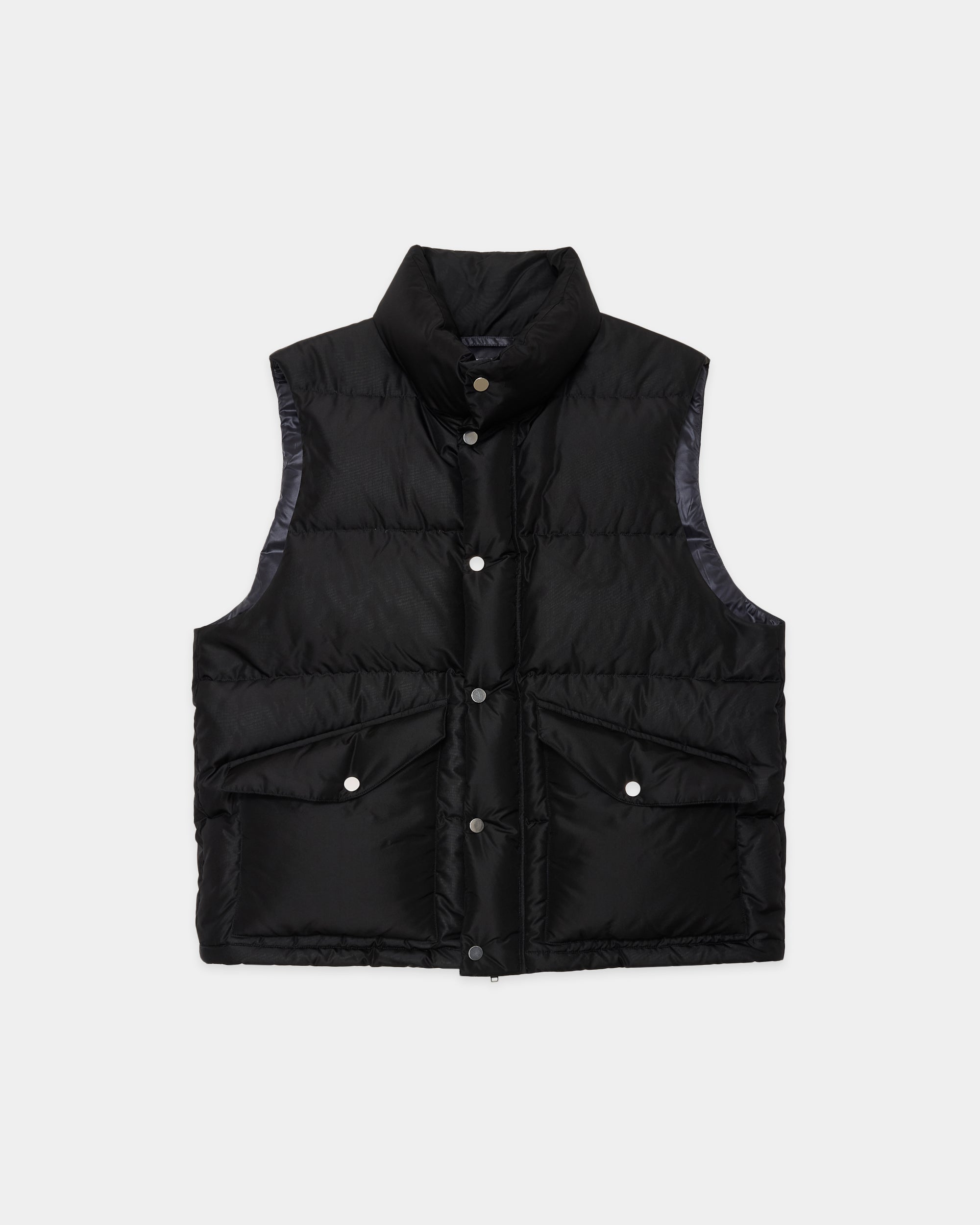 シルクタフタ / シルクダウンベスト, Black – MARKAWARE