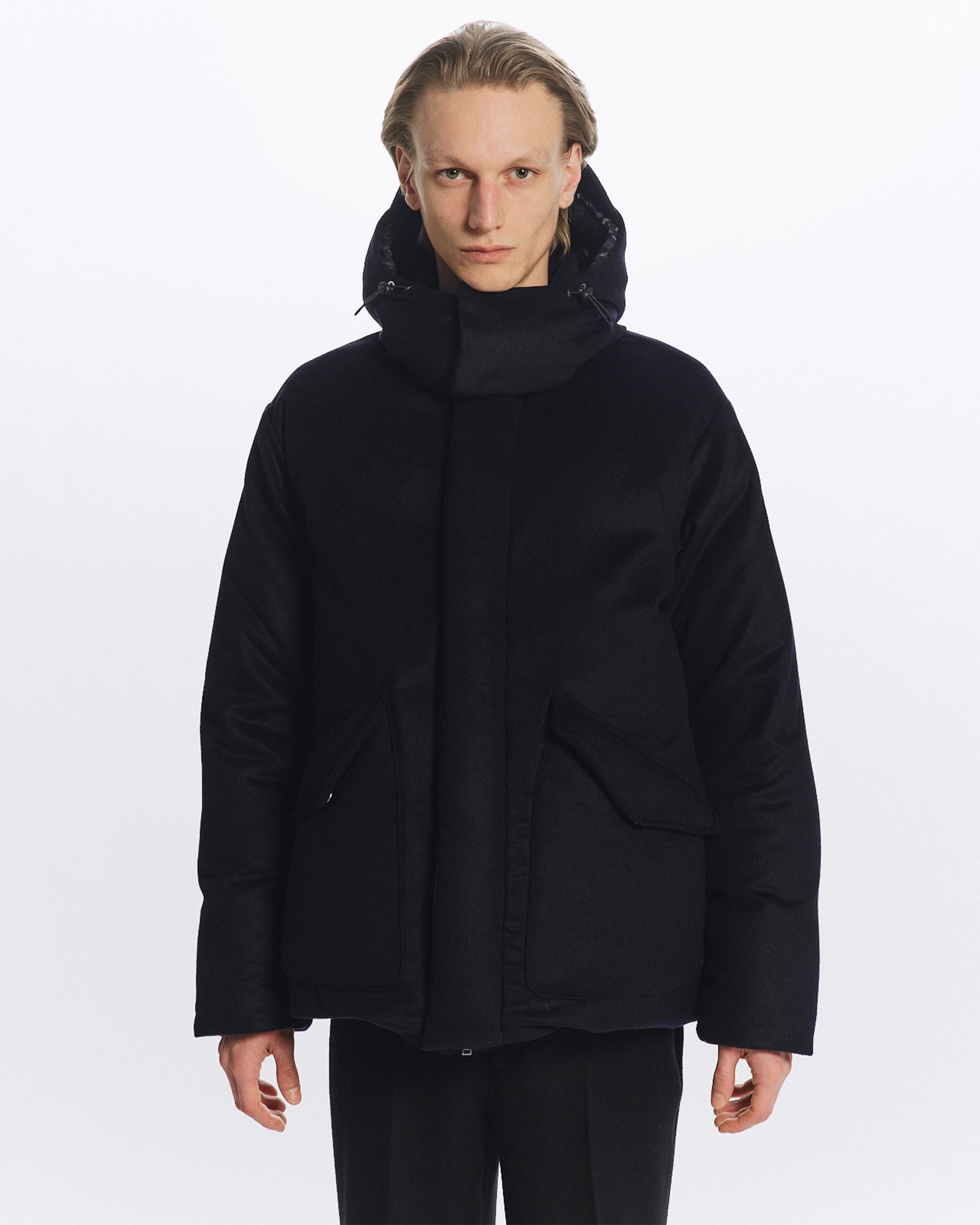 カシミヤフランネル / カシミヤダウンジャケット, D Navy – MARKAWARE