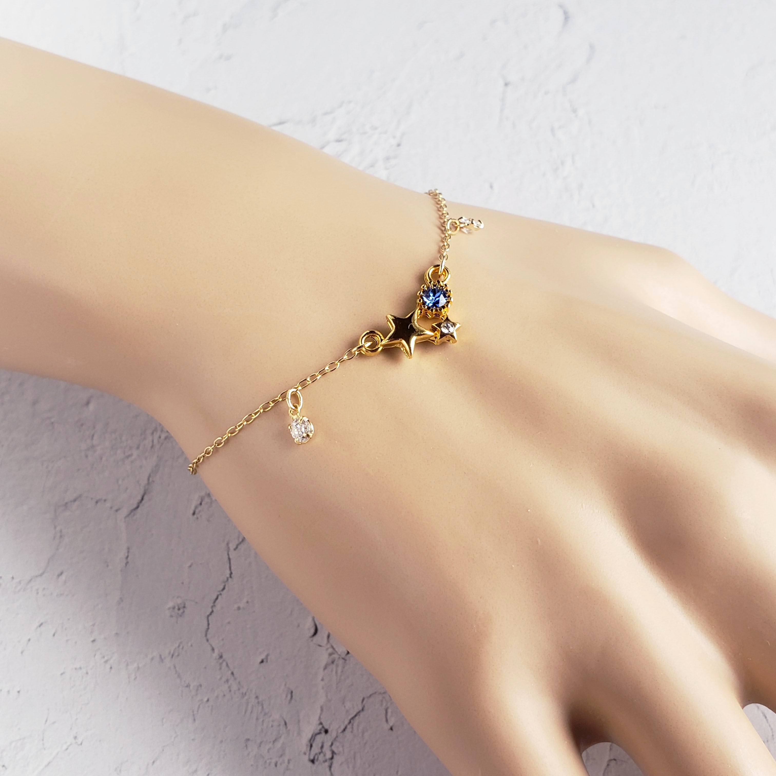 金色の宝石星ブレスレット【ゴールド】 – 宙フェス夜市