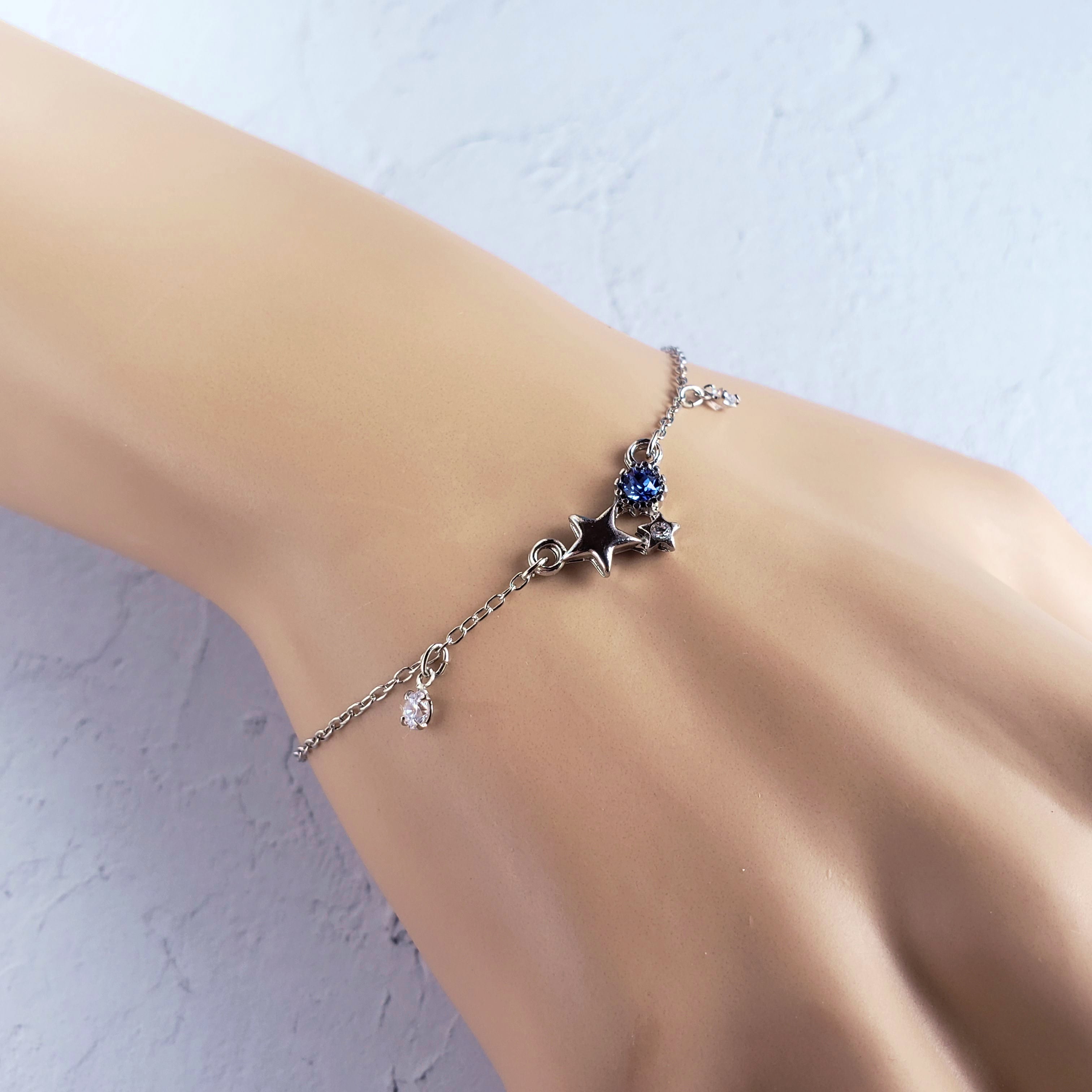 銀色の宝石星ブレスレット【シルバー】 – 宙フェス夜市