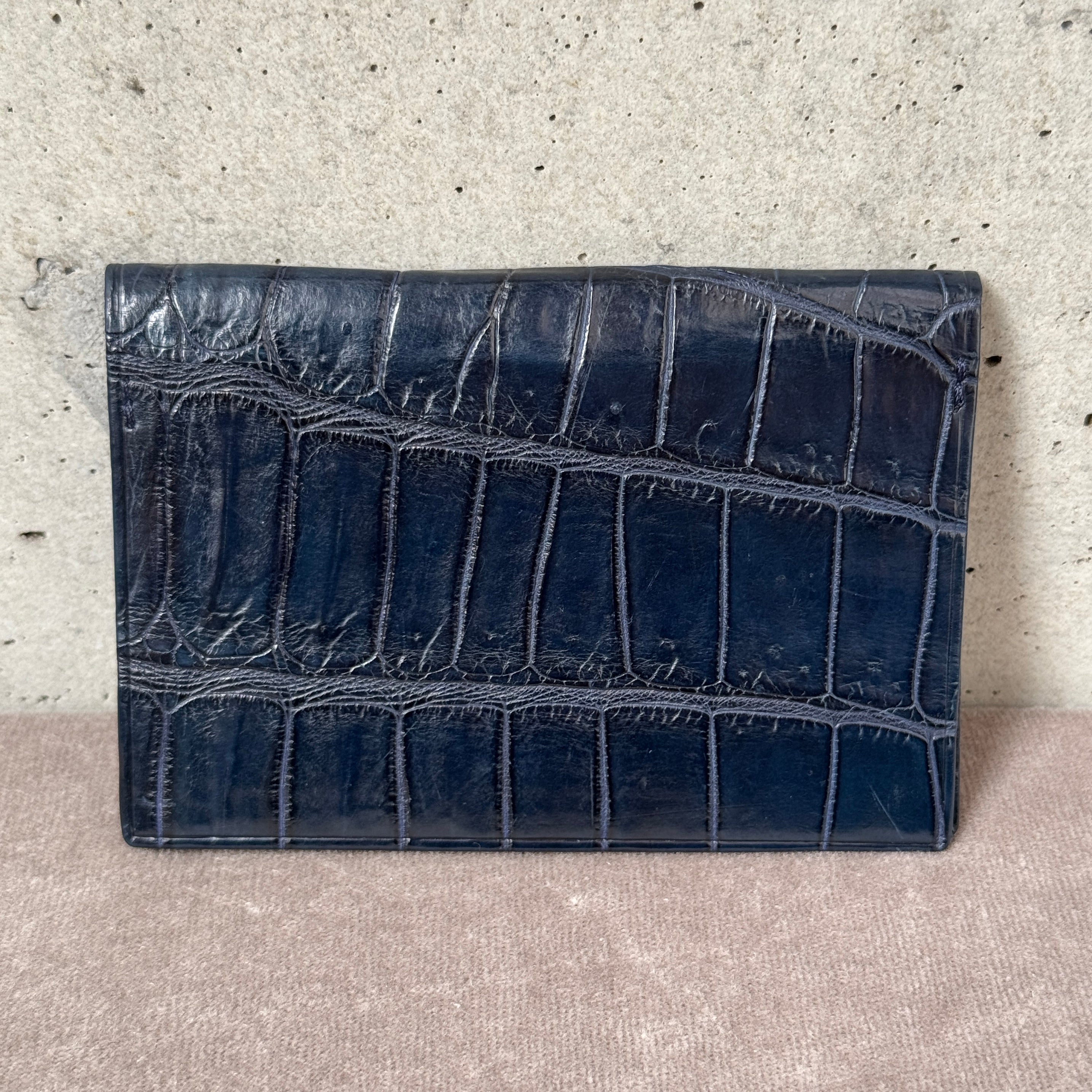 カードケース｜クロコダイル｜無双仕立て｜マットネイビー – 松下庵