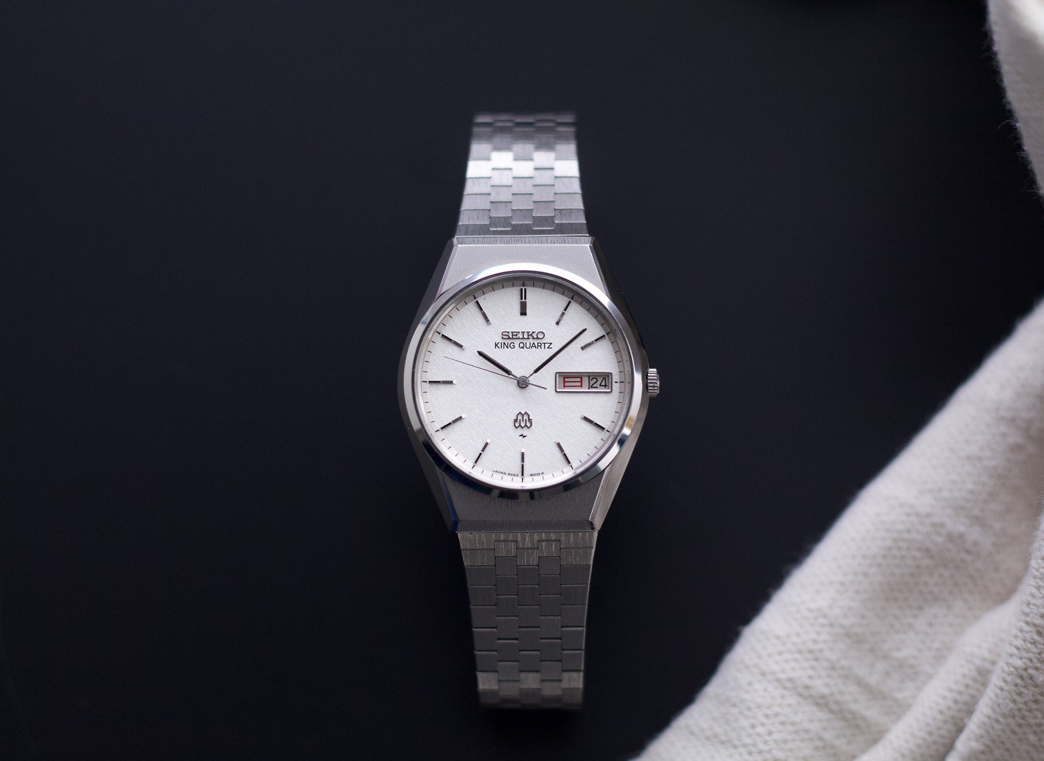 Serviced] 1981 Seiko King Twin Quartz Snowy Tapestry Dial Men's