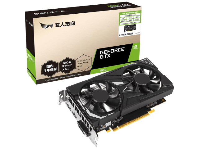 玄人志向 GF-GTX1650D6-E4GB/DF3 GEFORCE GTX 1650 4GB 128-bit GDDR6