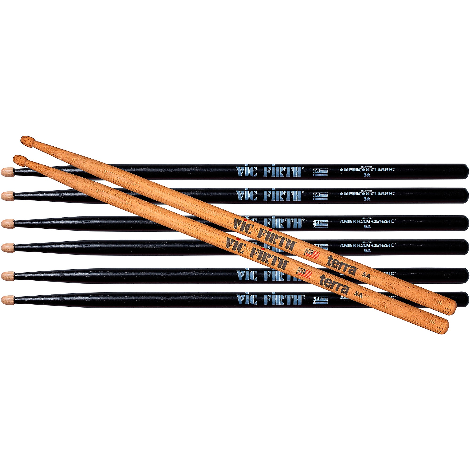 Vic Firth Vic Firth 3 Pairs of Black American Classic Drum Sticks