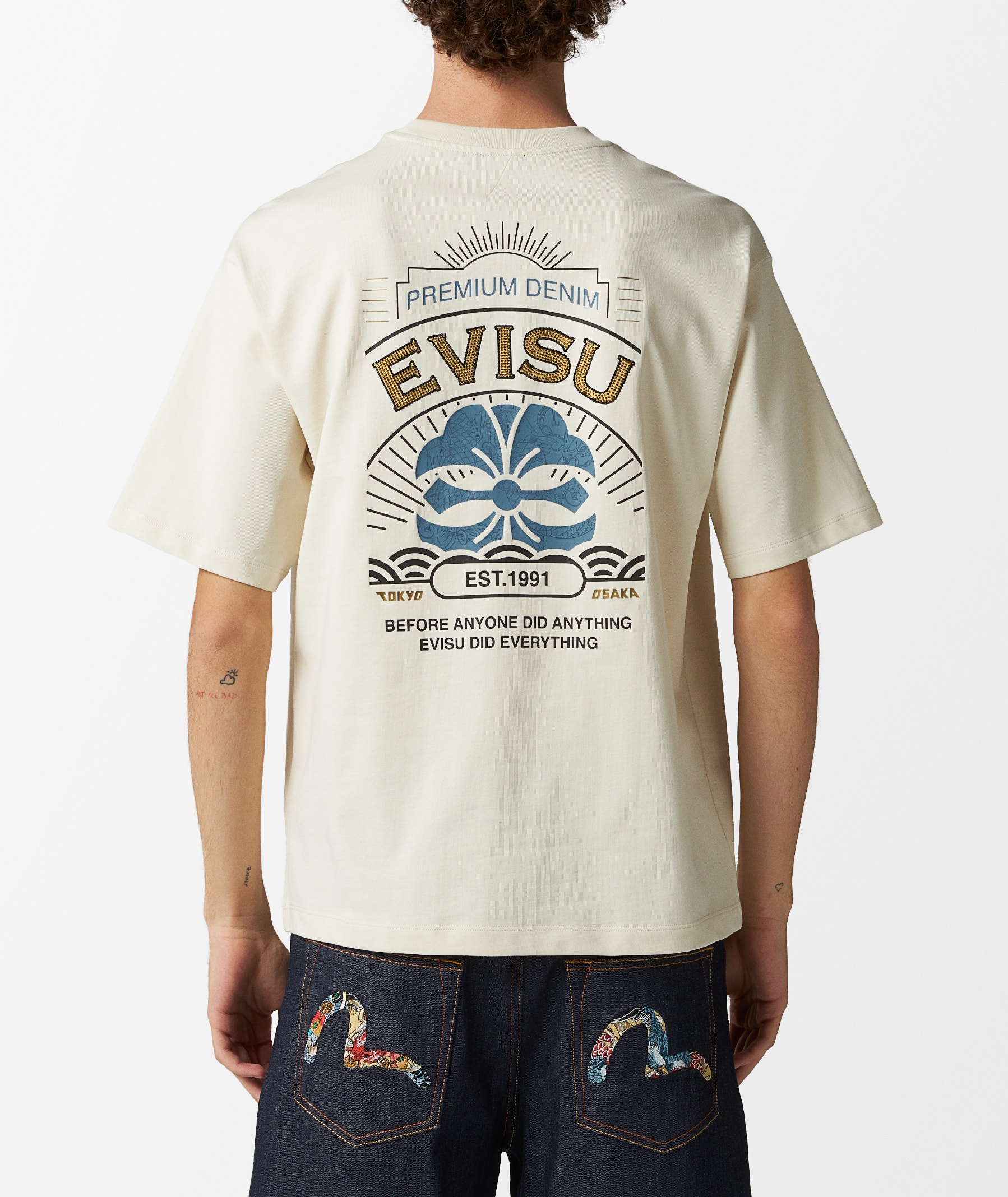 Evisu Kamon Hotfix T-Shirt in White | SVD USA