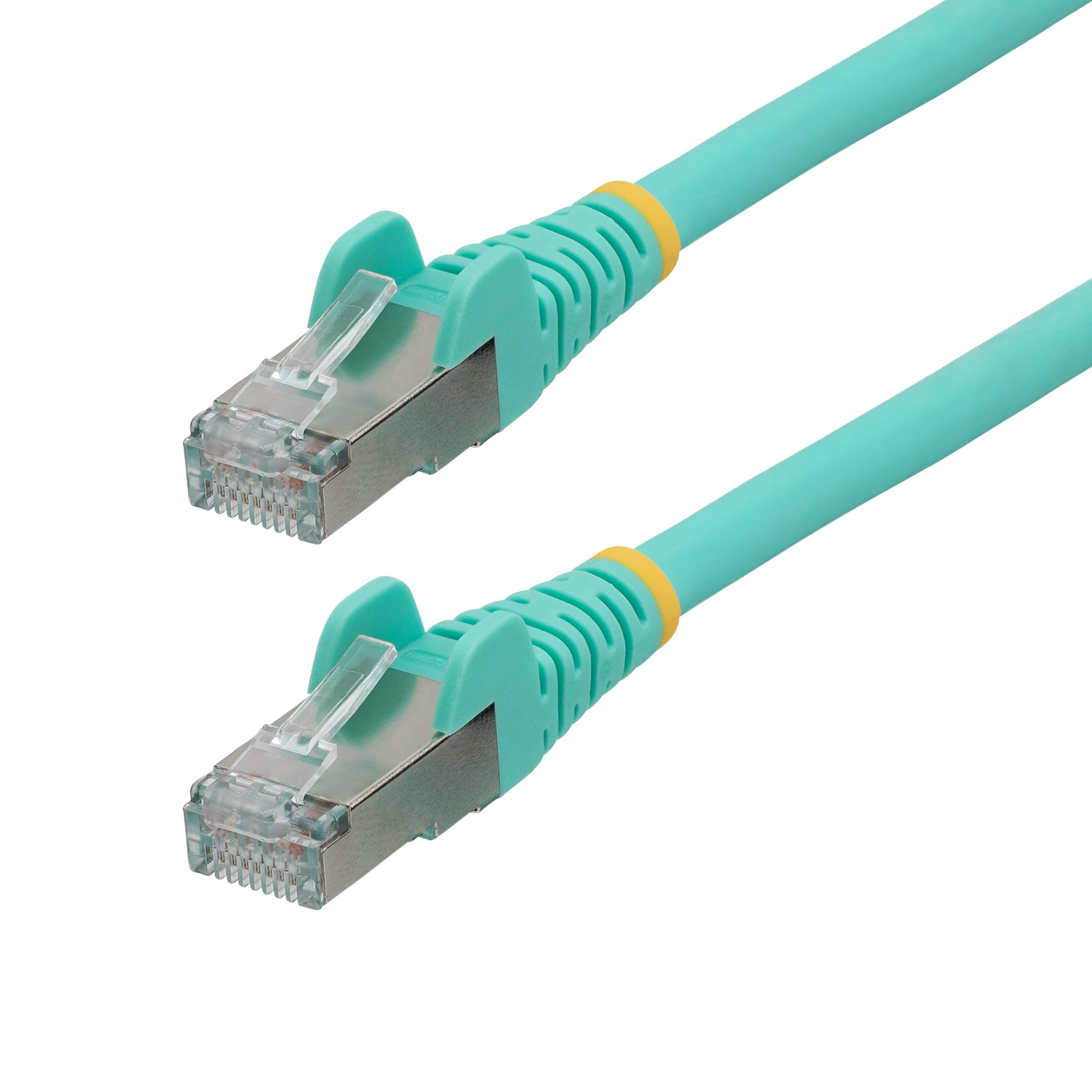 CAT6A LANケーブル／1m／アクア／10GbE 500MHz／PoE++ 100W／S/FTP