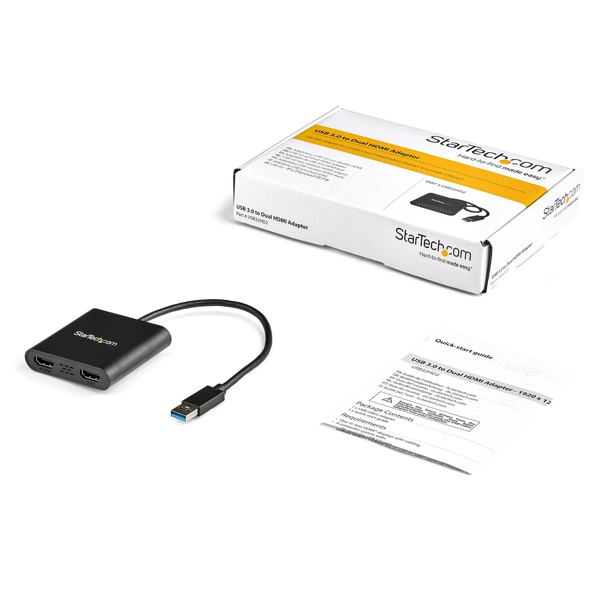 USB 3.0 - HDMI変換アダプター／デュアル2画面／4K30Hz+1080p