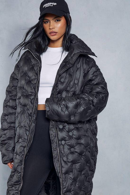 Jackets & Coats | Oversized Pintuck Detail Longline Puffer | MissPap
