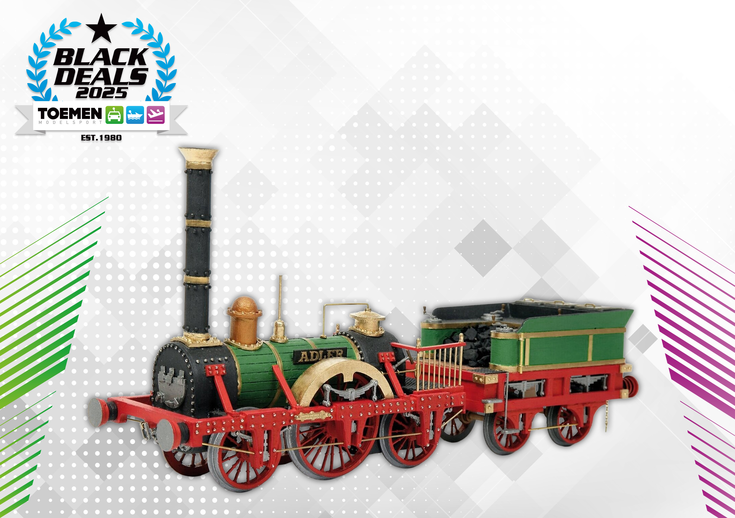 OcCre Adler Steam Locomotive 1:24 · Toemen Modelsport