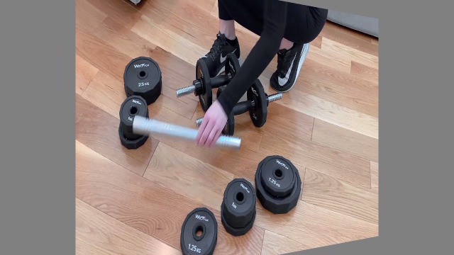 Amazon | Wolfyok ダンベル 可変式 3in1 バーベルにもなる 【スチール