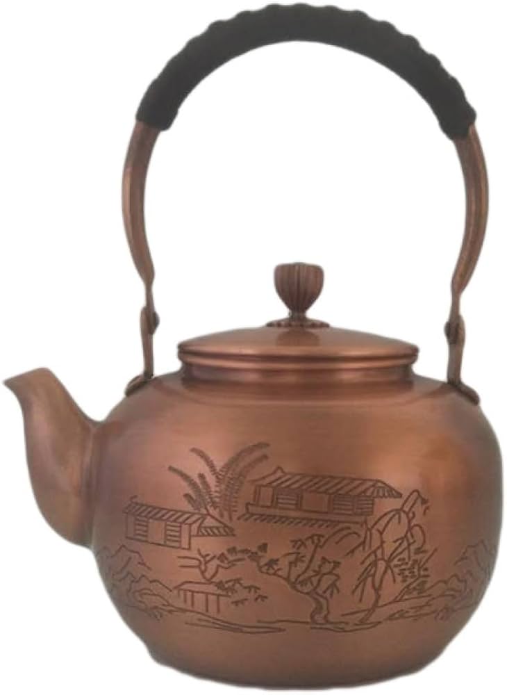 Amazon｜[LISHAwanzhu] 銅之薬缶 やかん 1200ml 茶葉 茶 やかん 銅製の