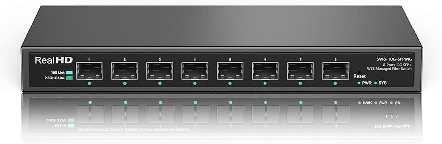 Amazon.com: 8 Port 10Gb SFP+ Web Managed Fiber Switch | Multi-Gig