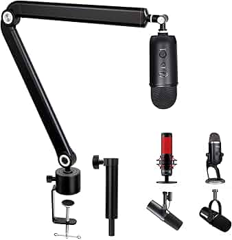 Amazon.com: Blue Yeti Boom Arm with Extension Tube - Mic Boom Arm