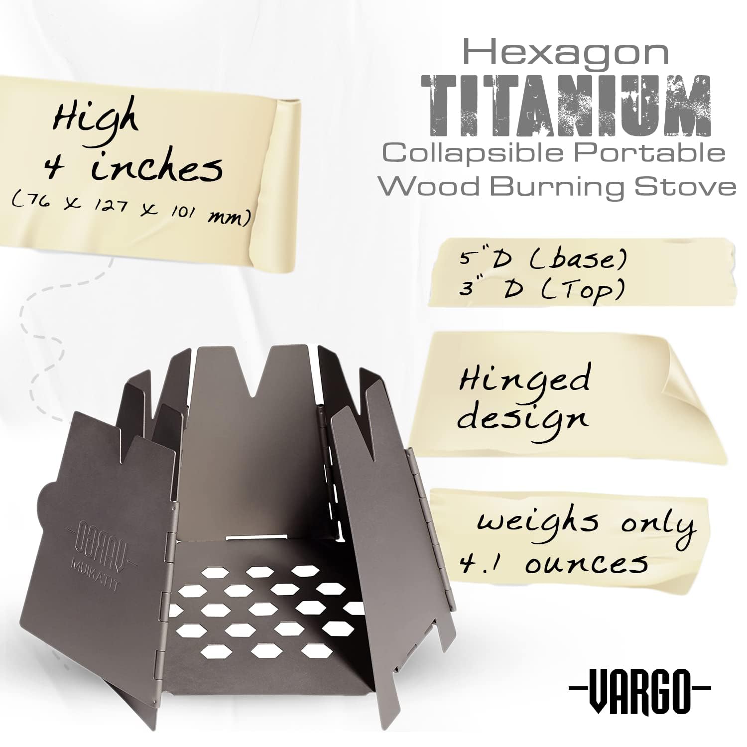 Amazon.com: Vargo Titanium Hexagon Wood Stove | Collapsible
