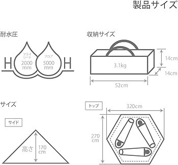 Amazon.co.jp: DOD(ディーオーディー) ワンポールテントS 3人用 【収納