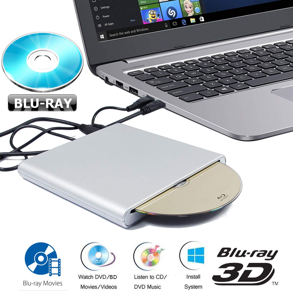 Amazon.co.jp: ホワイト USB 外付けブルーレイDVDCD光学ドライブ Dell