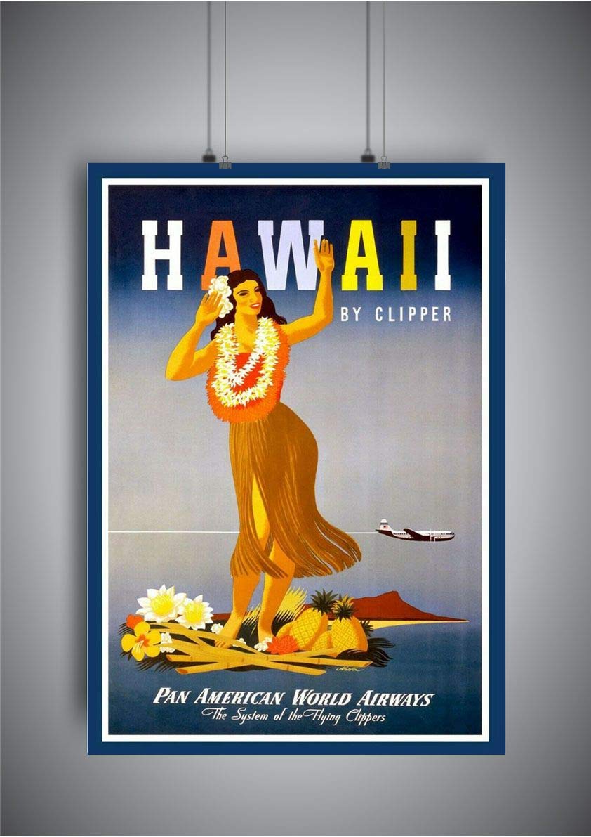 Amazon.co.jp: ポスター affiche ハワイ ヴィンテージ トラベル レトロ