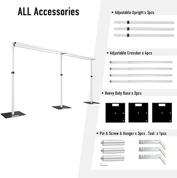 Amazon.com : Hecis Heavy Duty Backdrop Stand, 10x20Ft Double