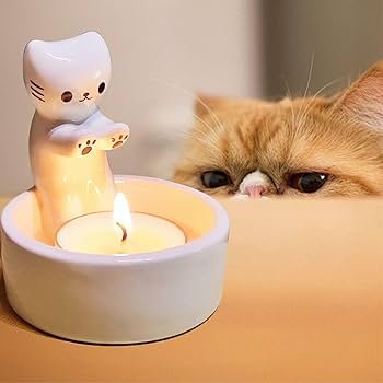 Amazon.co.jp: 猫の温まる足キャンドルホルダー かわいいキャンドル
