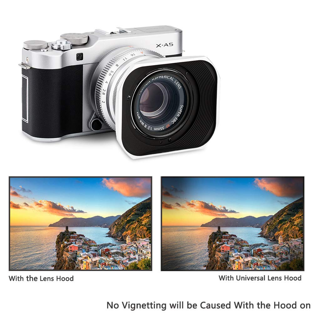 Amazon | JJC メタル 正方形 レンズフード + フードキャップ 富士