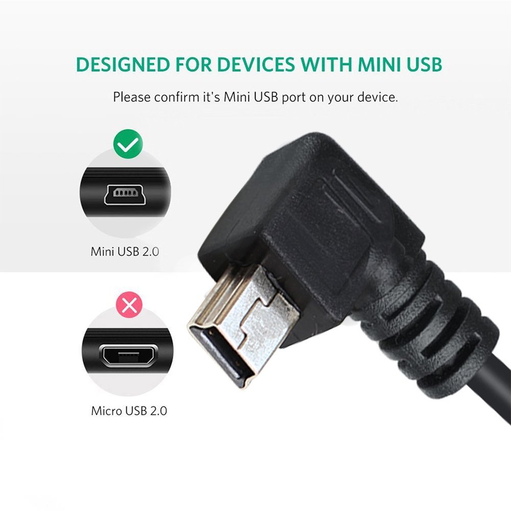 Amazon.com: MXTECHNIC Mini USB Data Cable 10INCH 90 Degree USB