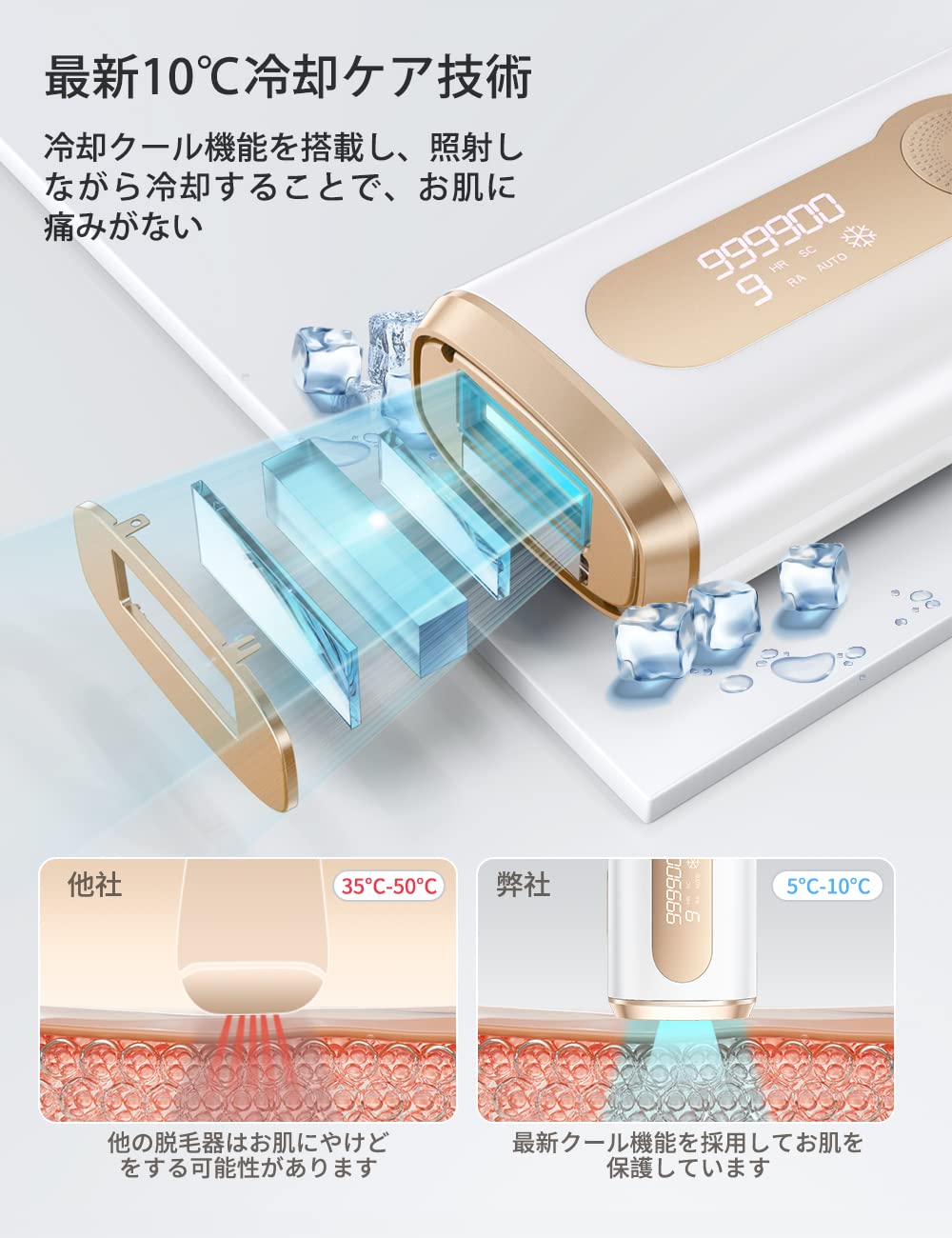 Amazon | BIZINN 脱毛器 VIO対応 レディース メンズ 家庭用脱毛器 冷感