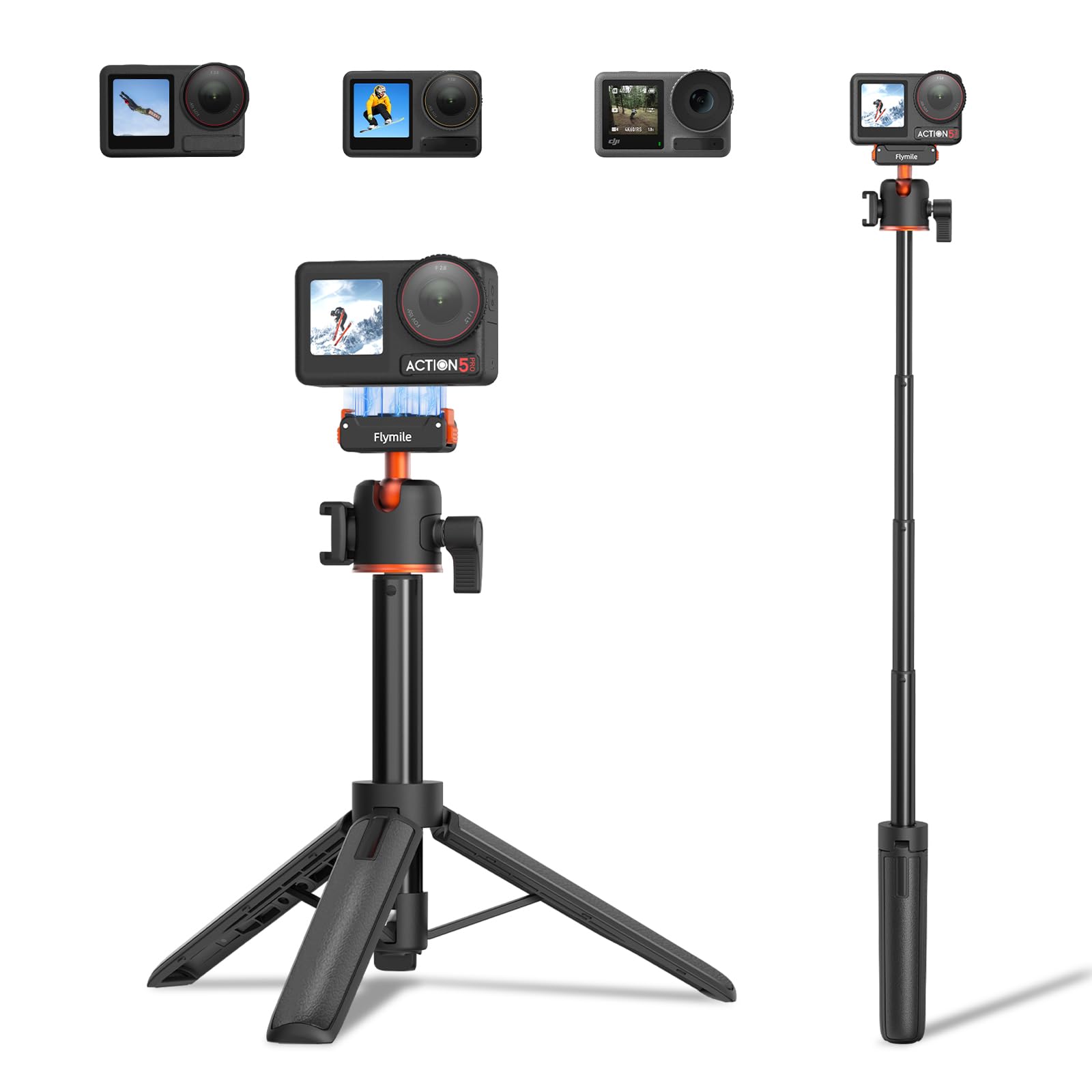 Amazon | DJI Osmo Action 5 Pro/4/3対応 延長ロッド付きミニ三脚 自