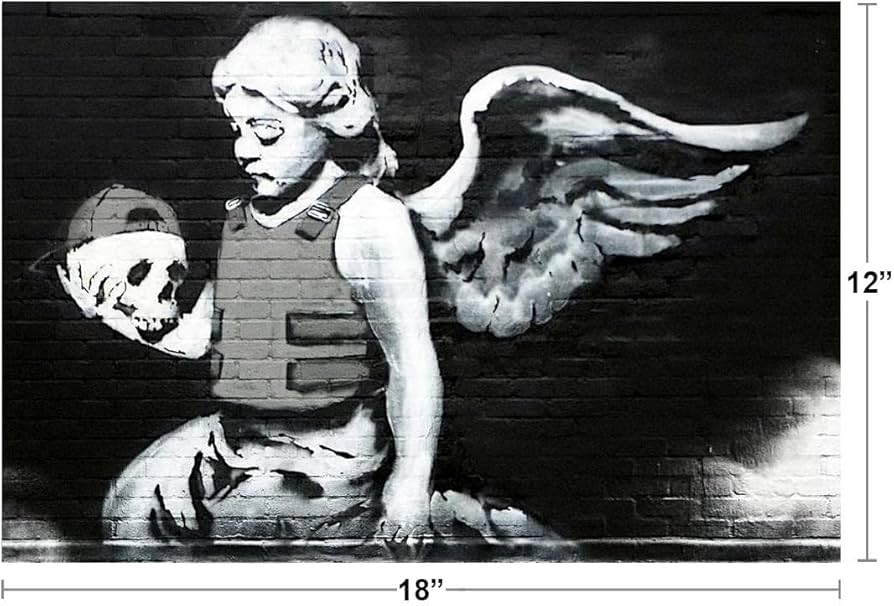 限定額装】Banksy Angel with Paint プリント/バンクシー 限定額装