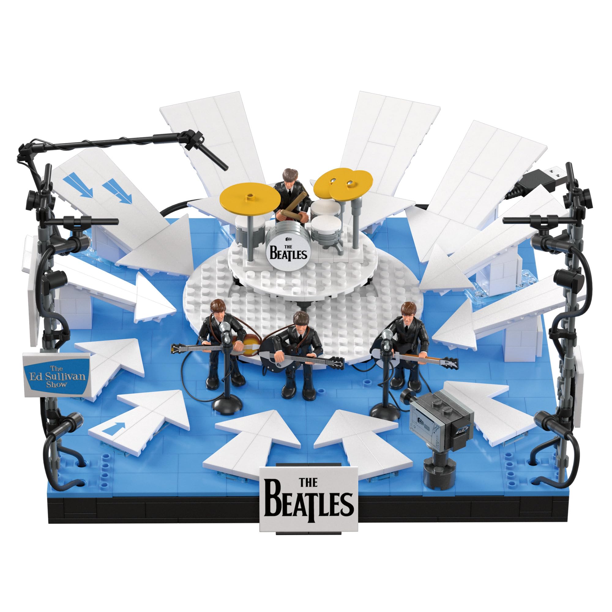 Mega The Beatles Building Set with 681 Pieces, 4 Poseable Action