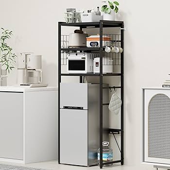 Amazon.co.jp: ゴミ箱上ラック 冷蔵庫上ラック 【幅50～80cm伸縮可・2