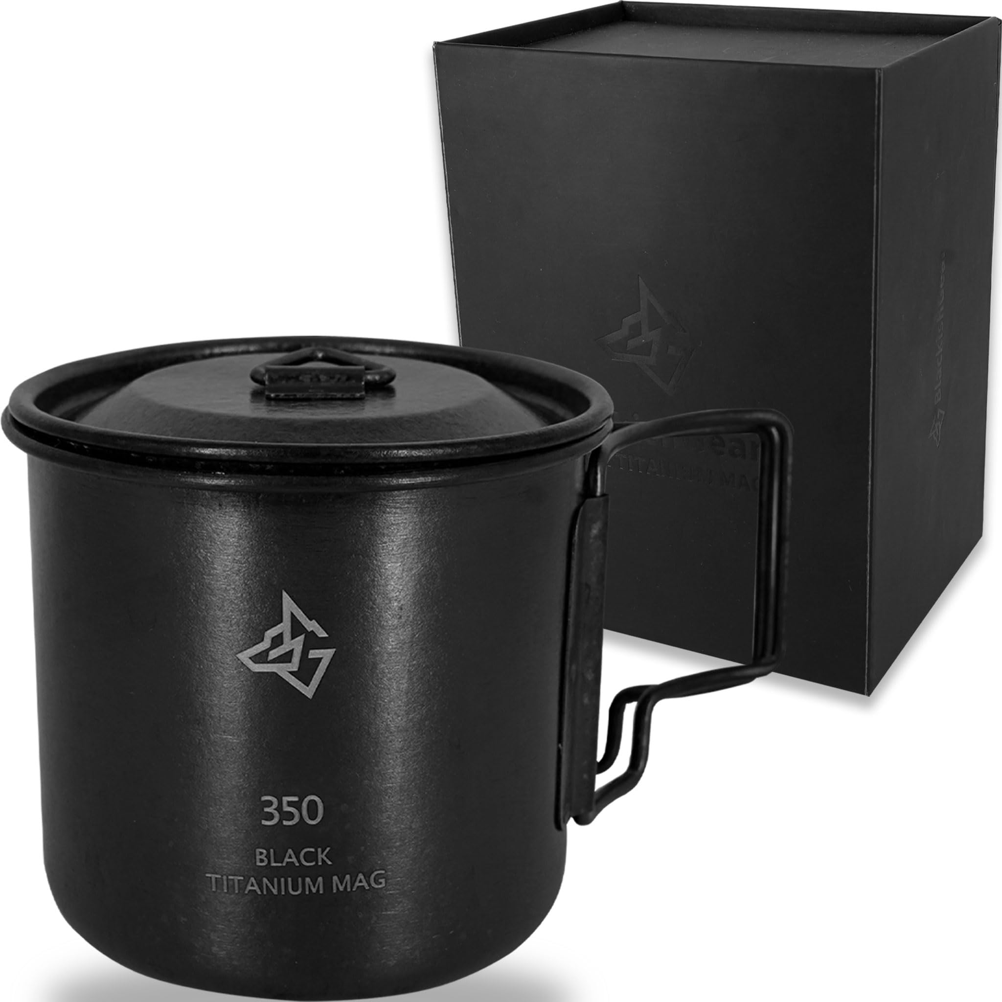 Amazon | BlackishGear チタンマグカップ ブラック 350ml 黒 キャンプ