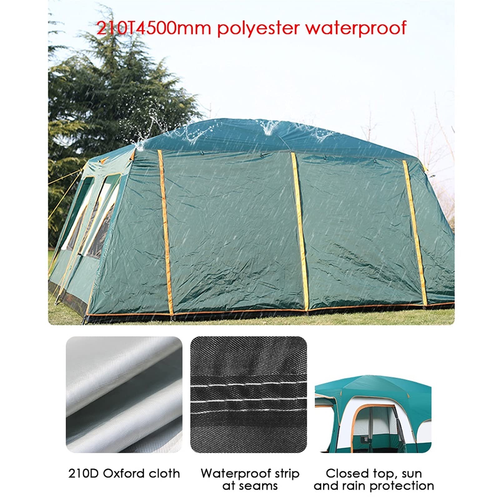 Amazon.co.jp: 大型テント キャンプテント 8-12人用、防水防風